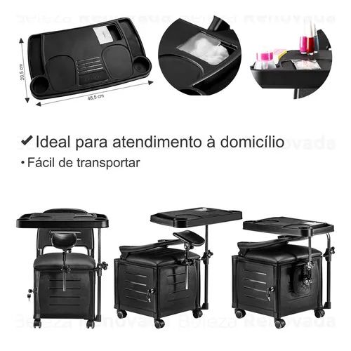 cirandinha manicure pedicure venezza com apoio pernas + mesa