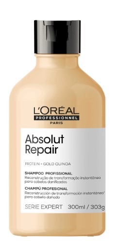 shampoo absolut repair protein+gold quinoa loreal 300 ml