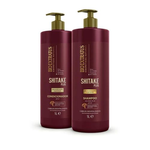 kit shampoo + condicionador bio extratus shitake plus 1l
