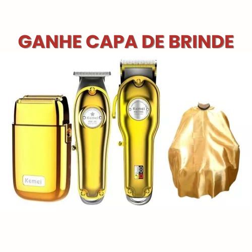 combo kemei m�quina de corte 1986 +acabamento 1972 +shaver tx1 profissional + capa gr�tis