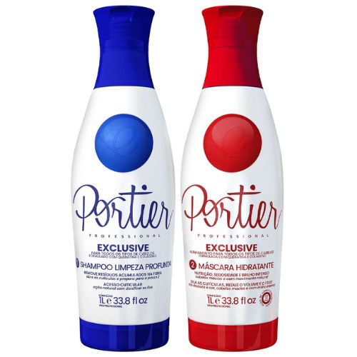 escova progressiva portier fine exclusive kit 2x1 litro
