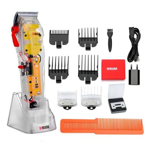 maquina de cortar cabelo wmark ng 108s base de carregamento