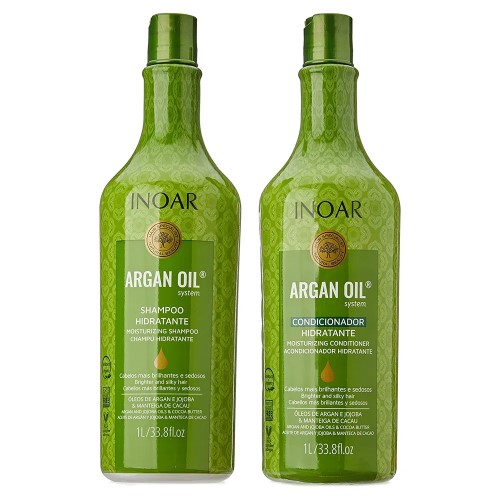 kit argan oil inoar - shampoo condicionador 1l